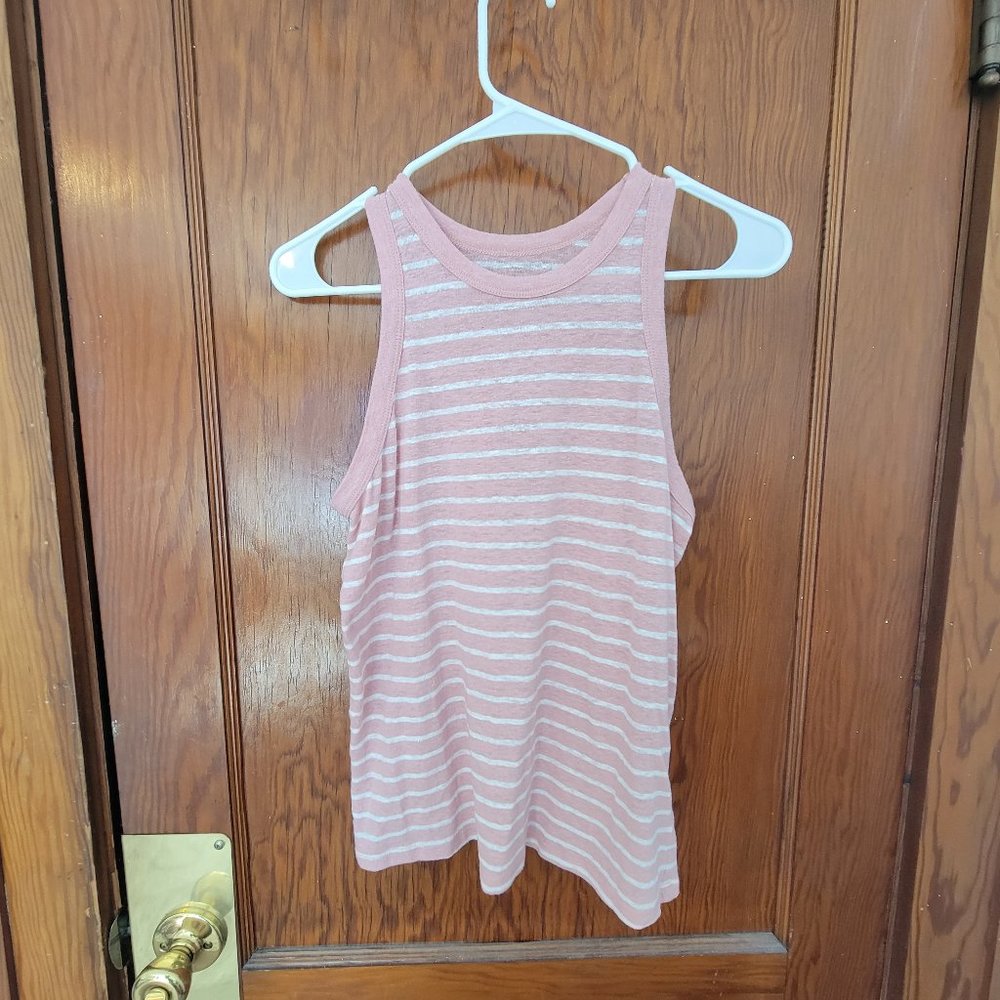 Pink and White Striped Tank | Size Small
